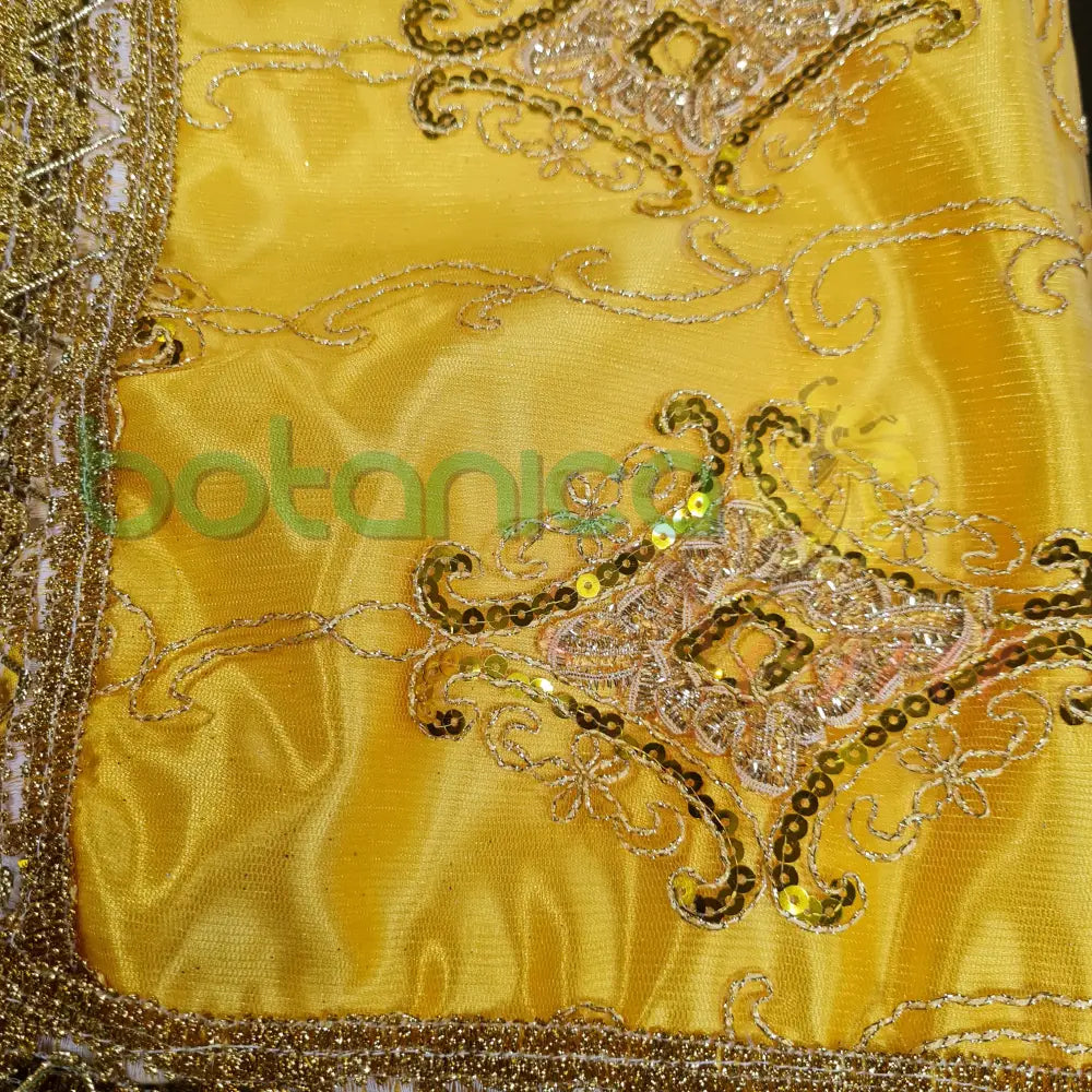 Paño para Santos con forro y bordado en brillantes #45 Amarillo - Oshun