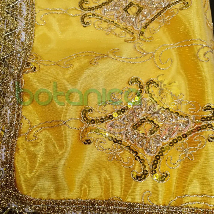 Paño para Santos con forro y bordado en brillantes #45 Amarillo - Oshun