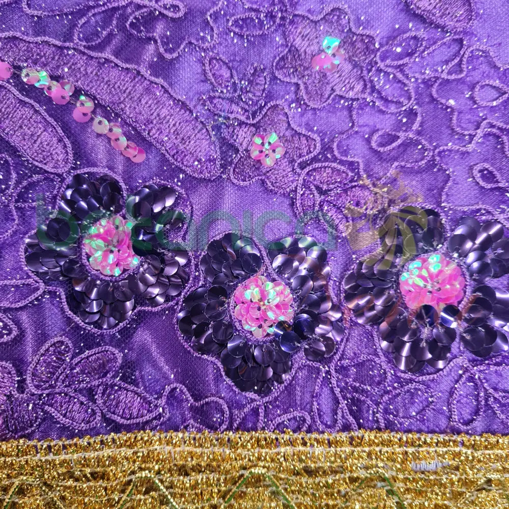 Paño para Santos con forro y bordado en brillantes #45 Morado - San Lazaro