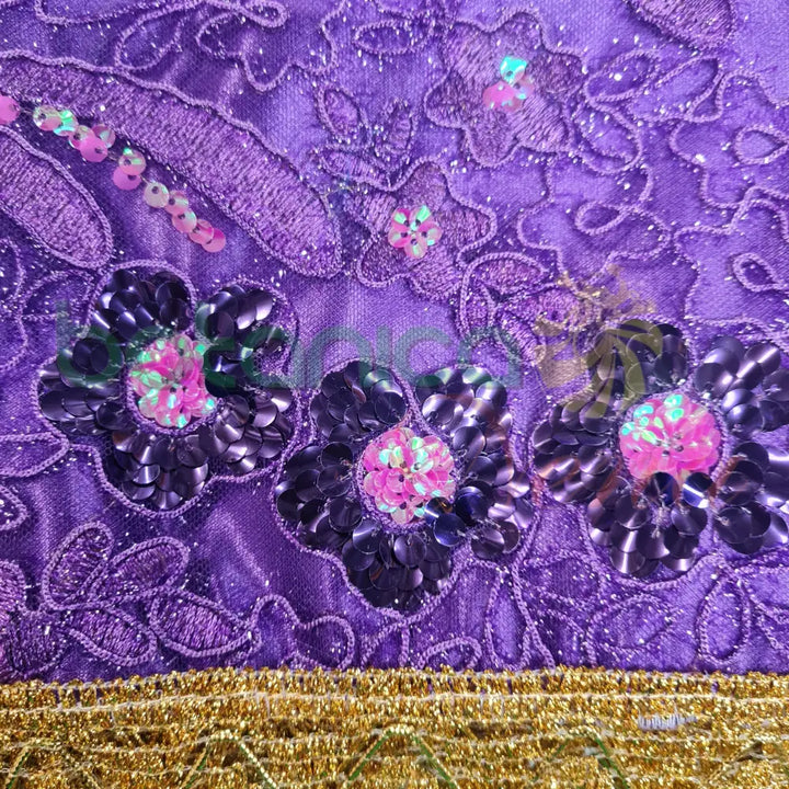 Paño para Santos con forro y bordado en brillantes #45 Morado - San Lazaro