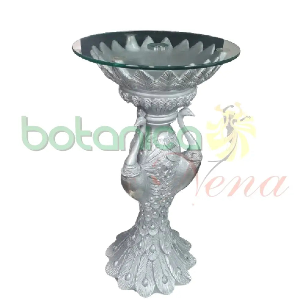 Pedestal / Base 3 Pavos Reales Plateado