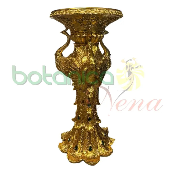 Pedestal/Base De Pavo Real Dorado 35"X16" - Botanica Nena