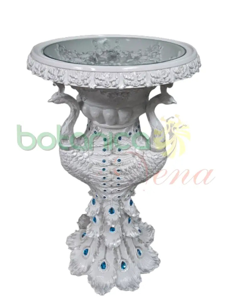 Pedestal/Base De 3 Pavo Real White