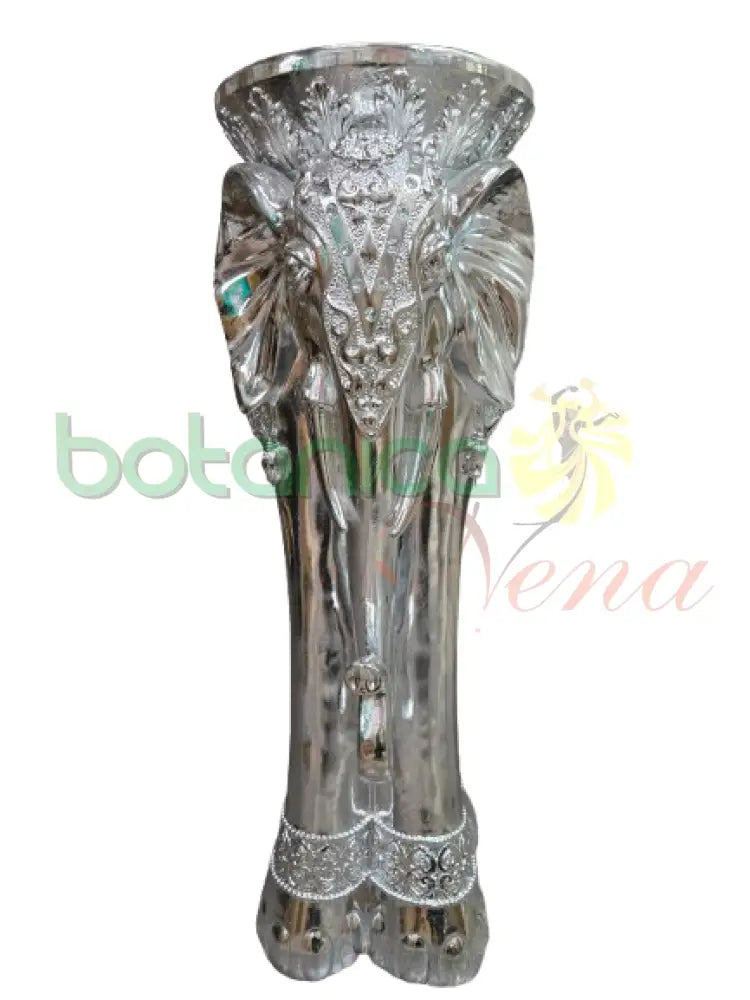 Pedestal/Base De Elefante Para Orula vidrio Plateado 40’’H X 16’’W