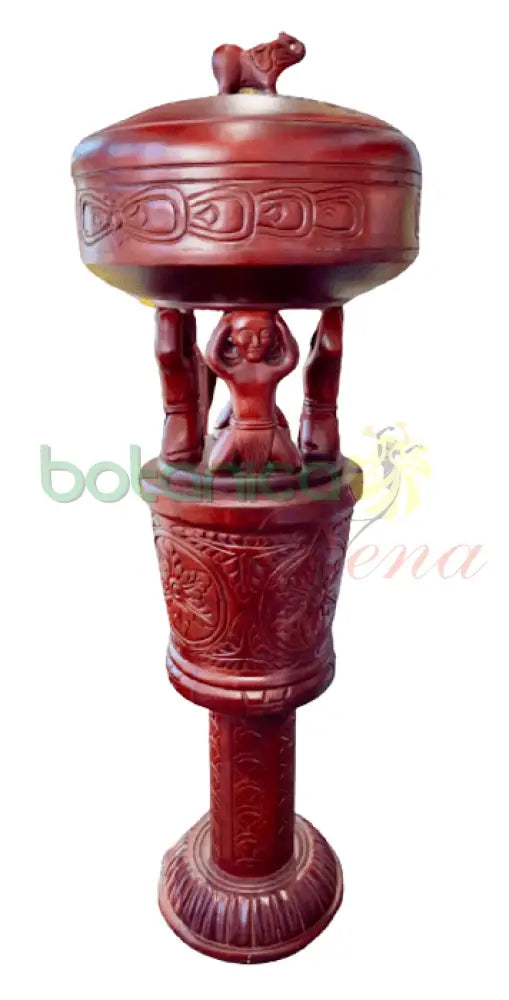 Pedestal De Madera Con Batea Para Orula / Ifa 5 ft - Botanica Nena