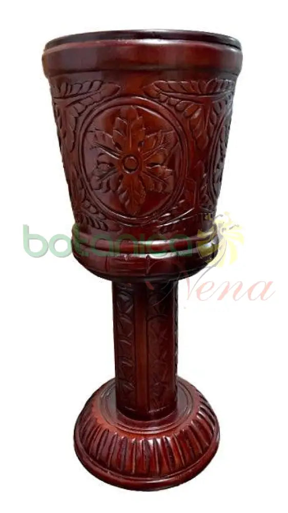 Pedestal de Madera Tallado 26"X11" - Botanica Nena