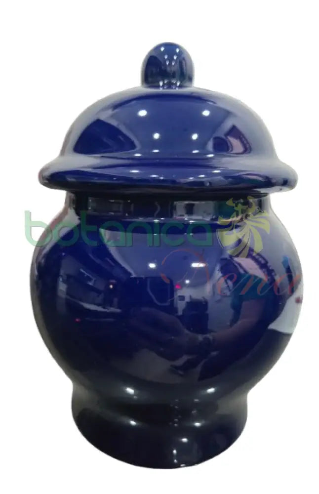 pequeño Potiche Ibeji Azul Azul Plain 4.5’’ x 4.5’’ x 6.5’’
