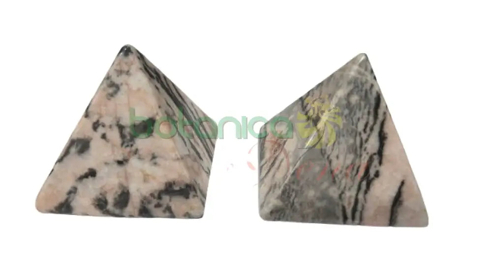 Piramide en cuarzos 2’’H x 2’’W Jasper rosado cebra
