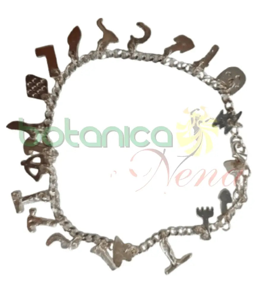 Pulso - Tobillo de 21 Herramientas con baño de plata - Botanica Nena