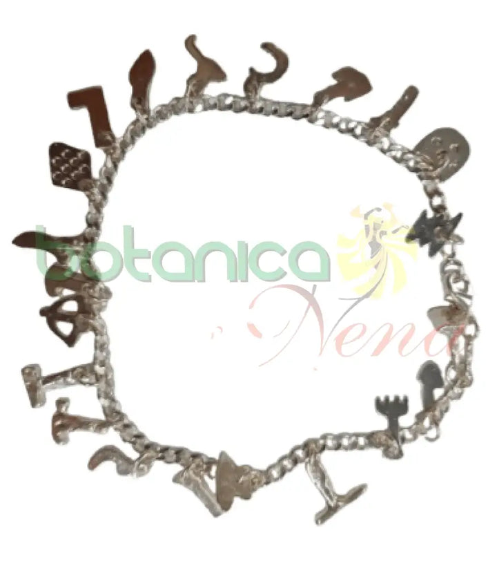 Pulso - Tobillo de 21 Herramientas con baño de plata - Botanica Nena