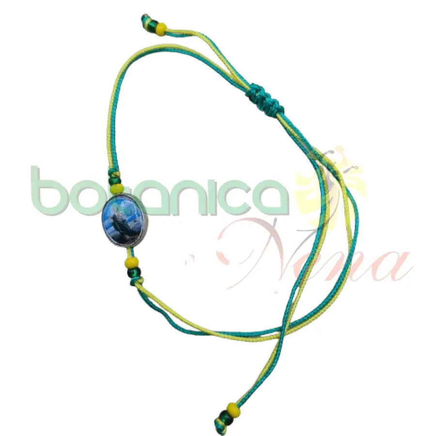 Pulso Hilo verde y amarillo / Medalla San Judas - Botanica Nena