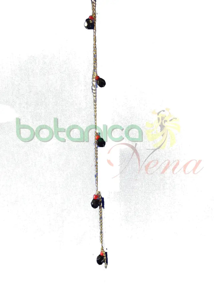 Pulsera azabache y coral para niños en dorador - Botanica Nena