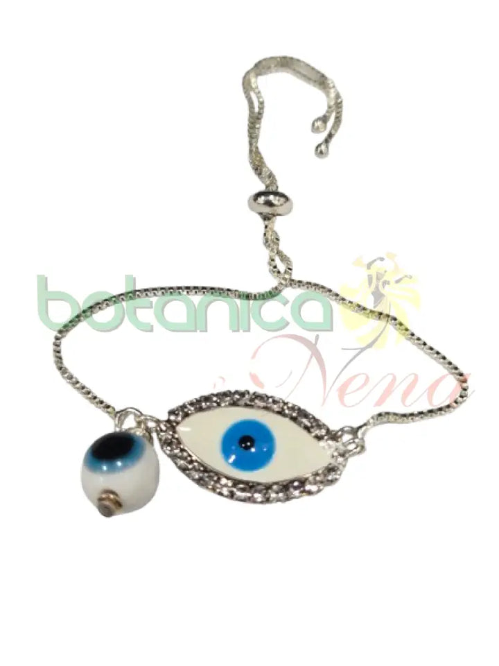 Pulso Ojo Egypcio baño de oro o de Plata Baño de Plata Ojo azul