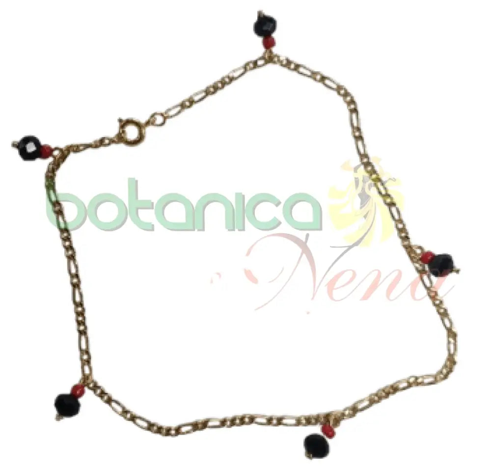Pulsera mano de azabache y coral dorada - Botanica Nena