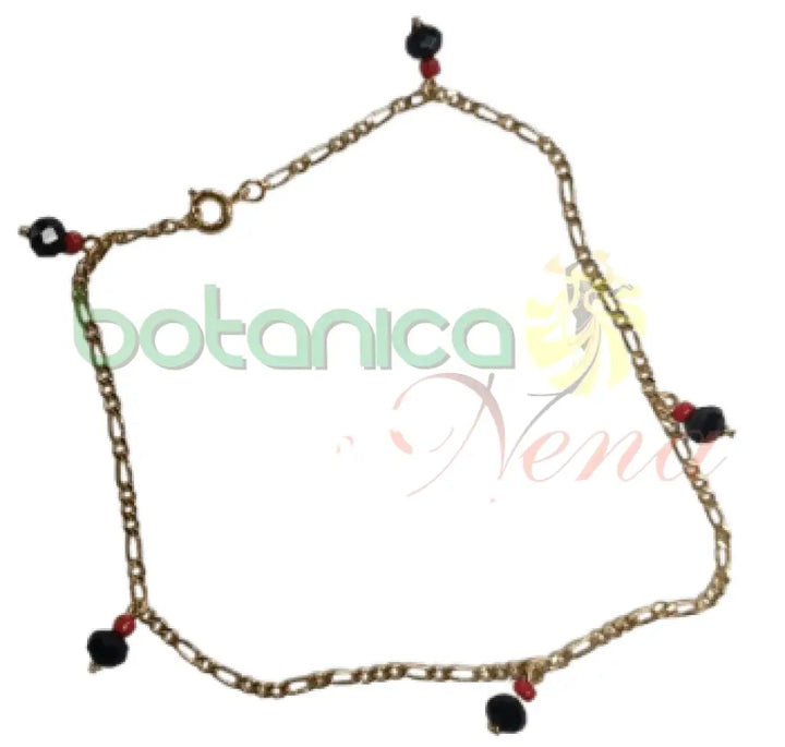 Pulsera mano de azabache y coral dorada - Botanica Nena