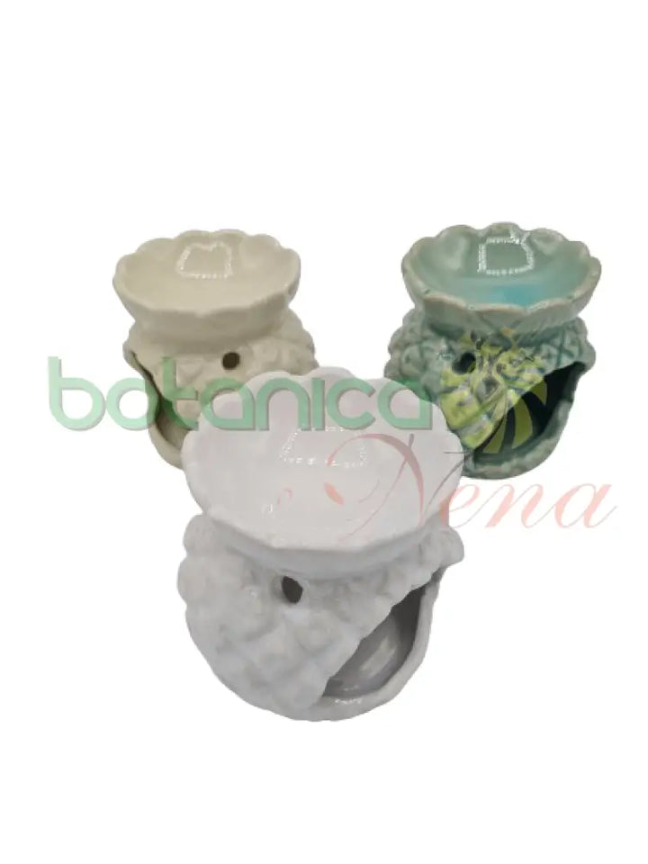 Quemador de aceite en ceramica 3"x3.5" - Botanica Nena