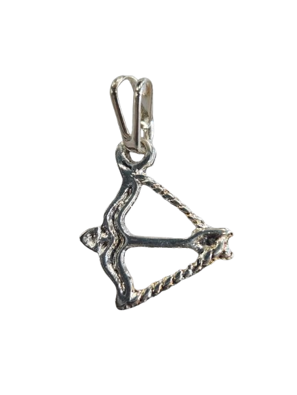 Arco y Flecha Ochosi Baño en Oro y plata 0.8"H