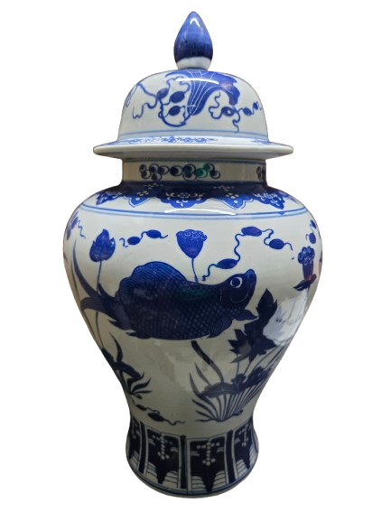 Potiche Olokun / Yemaya Peces 18" - Botanica Nena