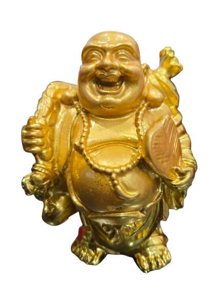 Buda / Buddha Dorado brillante Pequeño 3.5"H y 4.5"H Aprox