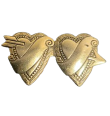 Corazón Doble Metal  1" x 0.5"
