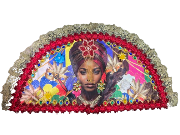 Abanico Grande con imagenes Orishas