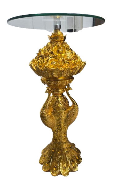 Pedestal/Base 3 Pavo Real con cristal