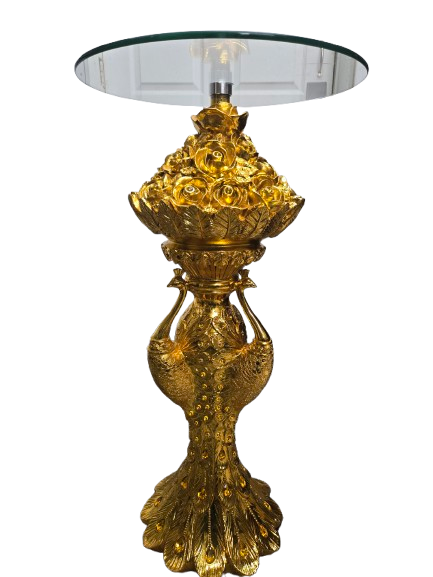 Pedestal/Base 3 Pavo Real con cristal