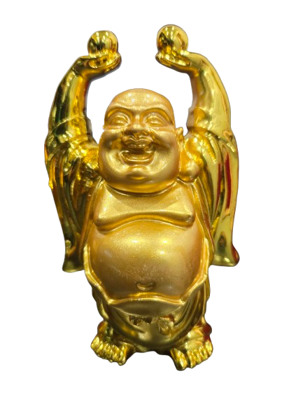 Buda / Buddha Dorado brillante Pequeño 3.5"H y 4.5"H Aprox