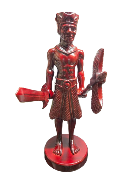 Pedestal Shango con hacha y espada 34"