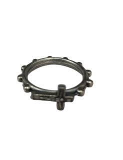 Anillo denario con cristo plateado