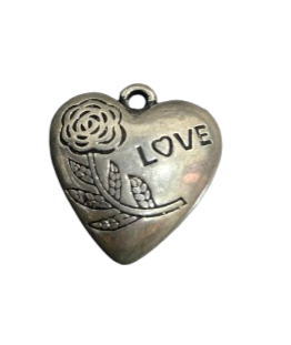Corazon plateado metal - Botanica Nena