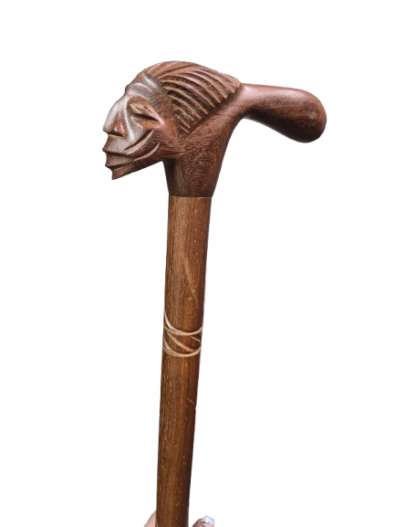 Bastón Desarmable De Madera Tallado Para Eggun 36 A 38" H x 4" o 5"W - Botanica Nena