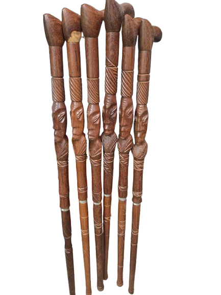 Bastón Desarmable De Madera Tallado Para Eggun 36 A 38" H x 4" o 5"W - Botanica Nena