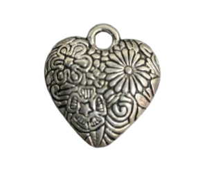 Corazon plateado metal - Botanica Nena