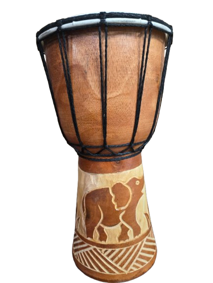 Tambor De Madera Y Cuero 12"X5"