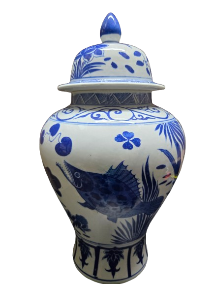 Potiche Olokun / Yemaya Peces 18" - Botanica Nena