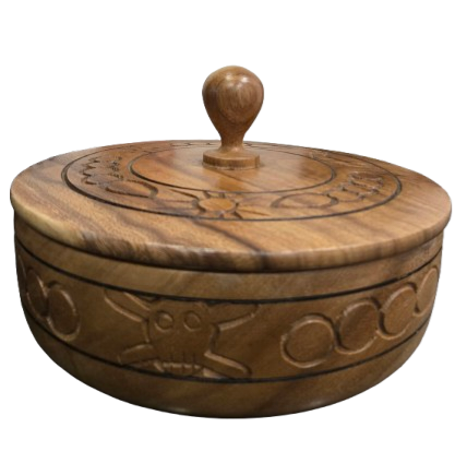 Batea Tallada Shangó y Orula (13.5"x8.5")