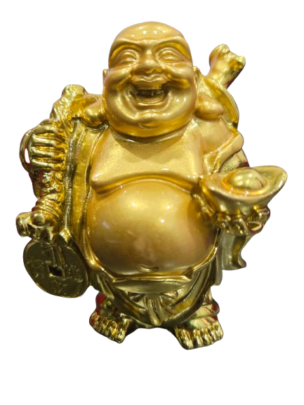 Buda / Buddha Dorado brillante Pequeño 3.5"H y 4.5"H Aprox