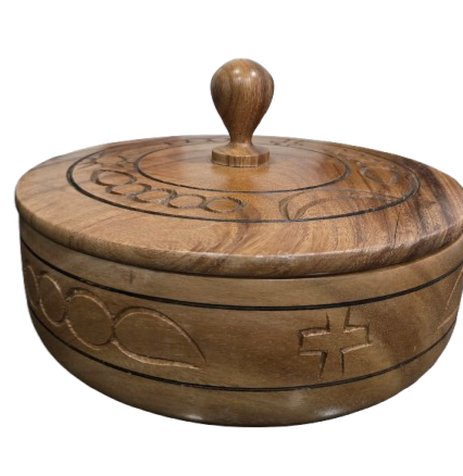 Batea Tallada Shangó y Orula (13.5"x8.5")