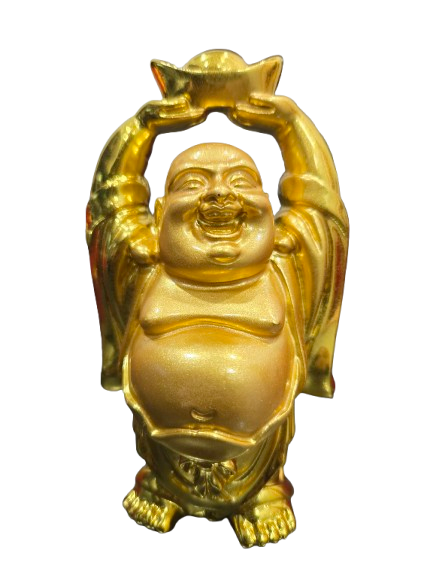 Buda / Buddha Dorado brillante Pequeño 3.5"H y 4.5"H Aprox