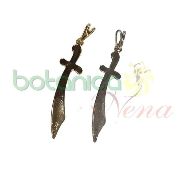 Sable - Cimitarra baño de Plata y Oro 2"H - Botanica Nena