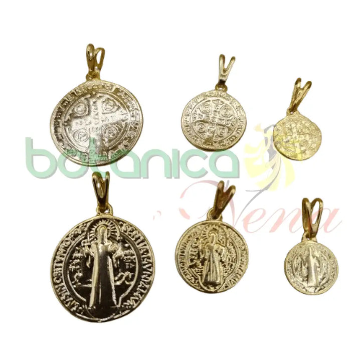San Benito Pendiente/dije/ Medalla Baño de Oro - Botanica Nena