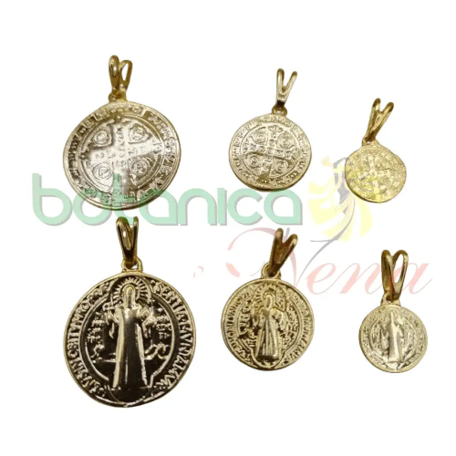 San Benito Pendiente/dije/ Medalla Baño de Oro - Botanica Nena