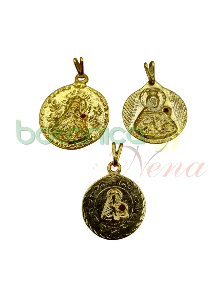 Santa Barbara pendiente/ dije/ medalla baño de Oro - Botanica Nena