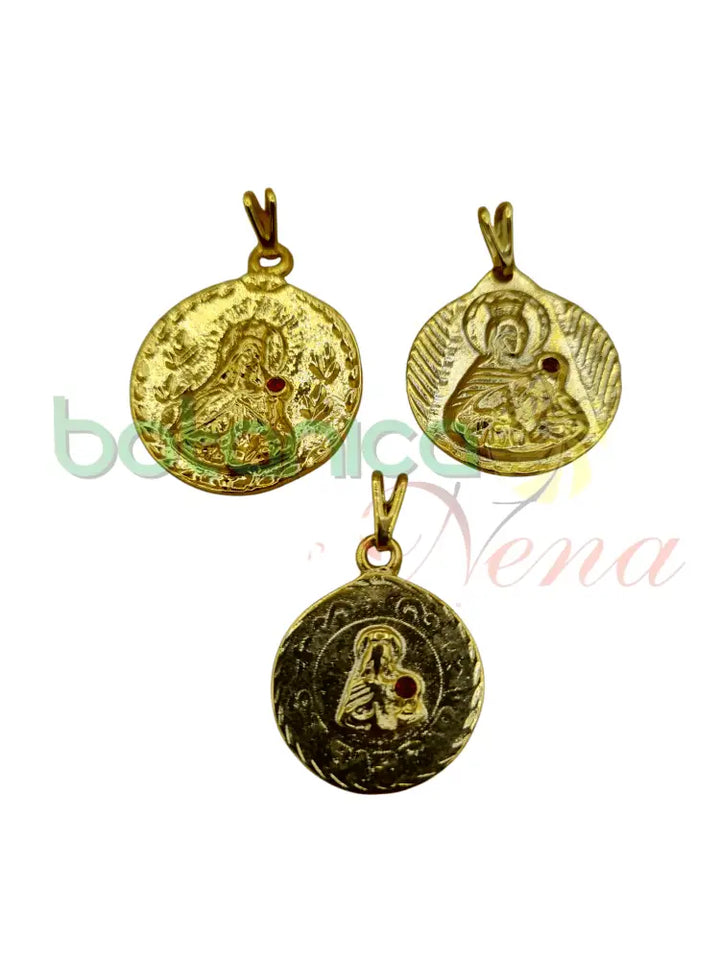 Santa Barbara pendiente/ dije/ medalla baño de Oro - Botanica Nena