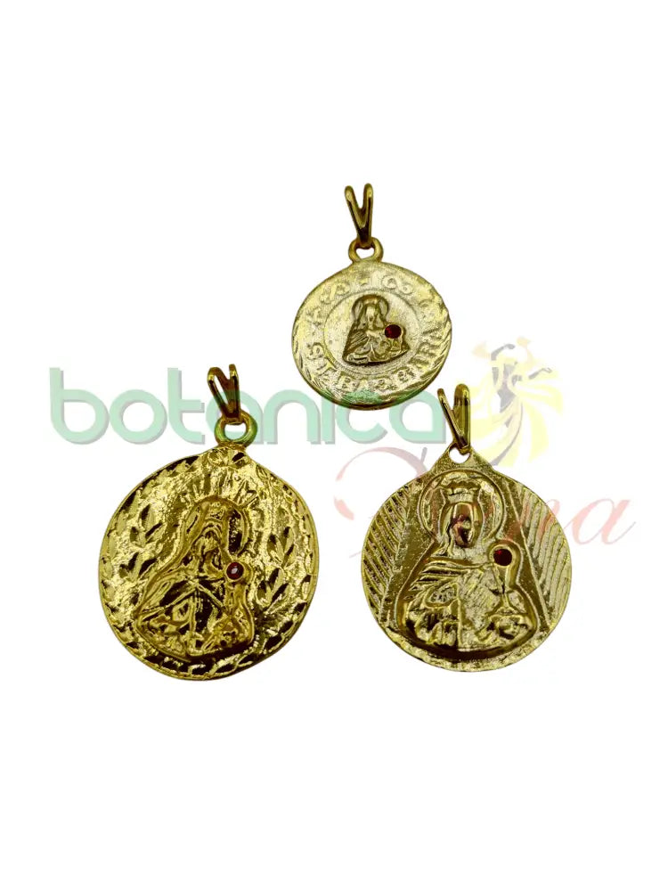 Santa Barbara pendiente/ dije/ medalla baño de Oro - Botanica Nena