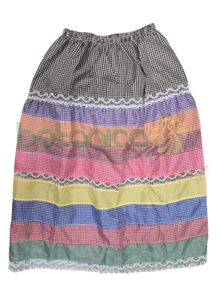 Saya Guinga de nueve (9)colores Franjas Horizontales y encaje