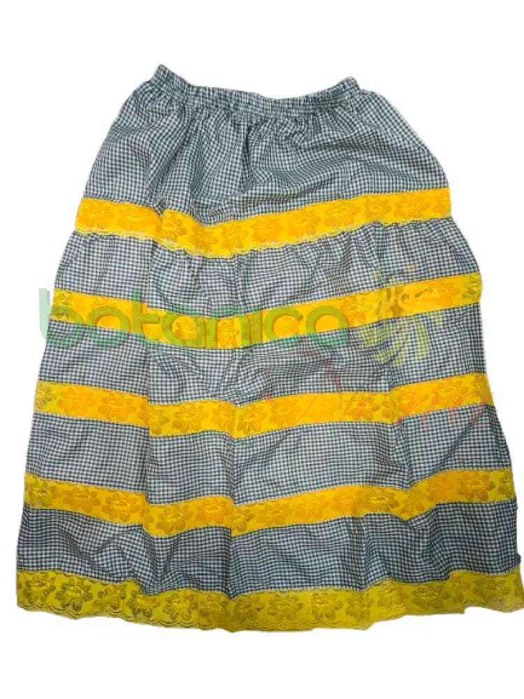 Saya Guinga Larga con Encaje 34’’Alto Verde y Amarilla Orula