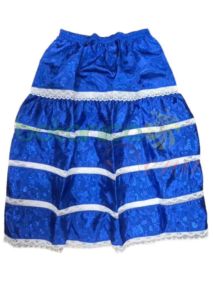 Saya tela Satin con encaje Azul - Yemaya