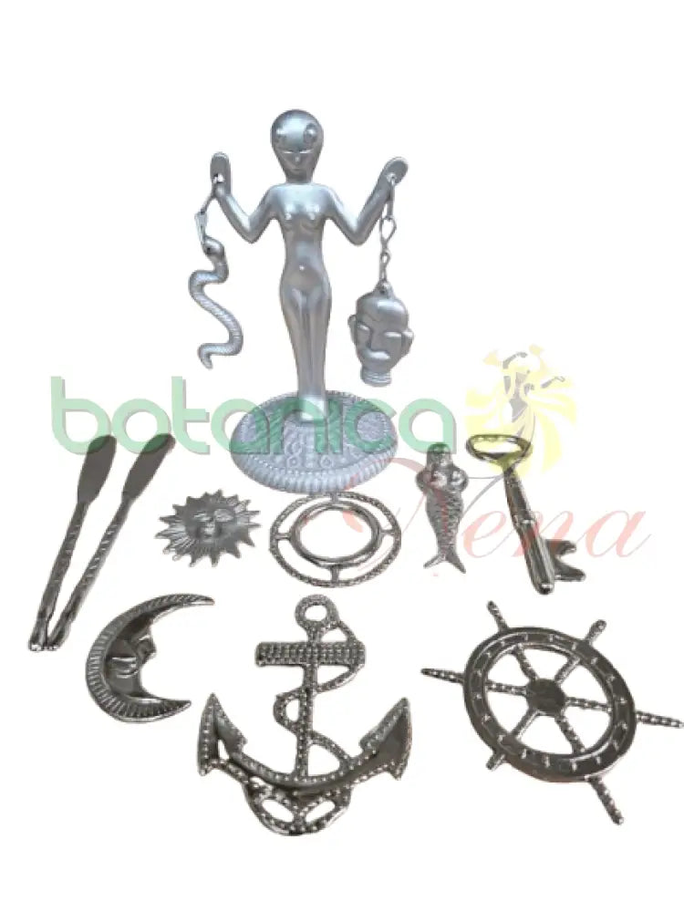 12-piece Olokun tool set for Santería altar